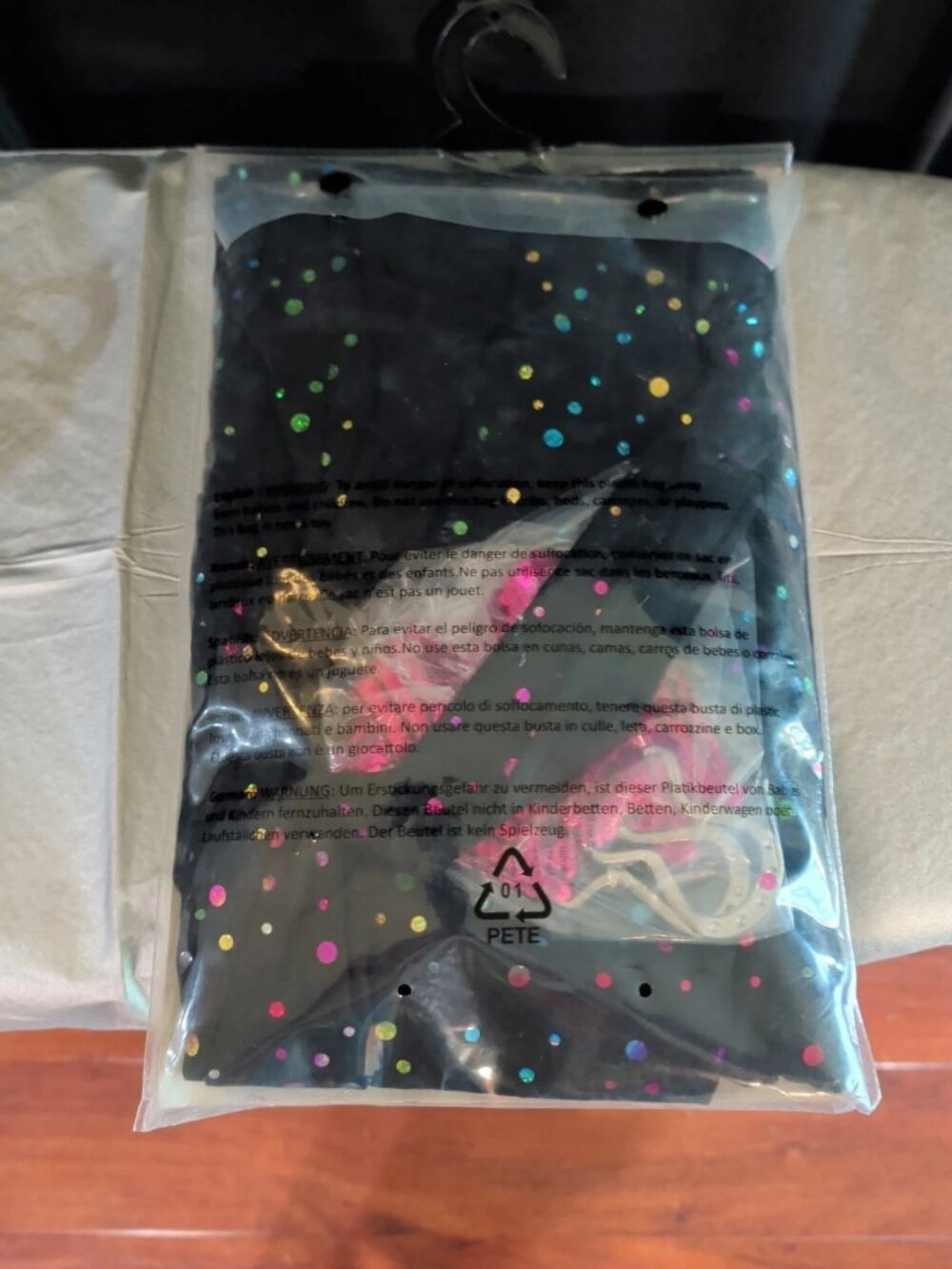 Dreamgirl Black Sequin-Spot Jumpsuit with Pink Belt - Picture 7 of 12